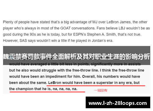 魏震禁赛罚款事件全面解析及其对职业生涯的影响分析